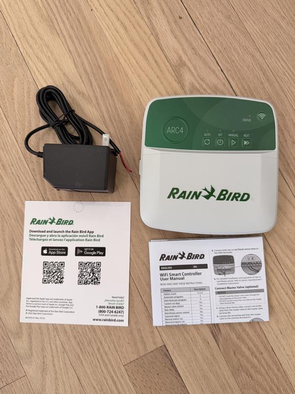 Rain Bird ARC4 App-Based Indoor Smart Irrigation WiFi Timer/Controller, 4-Zone/Station, EPA WaterSense Certified, Compatible with Alexa, Indoor 4-Station