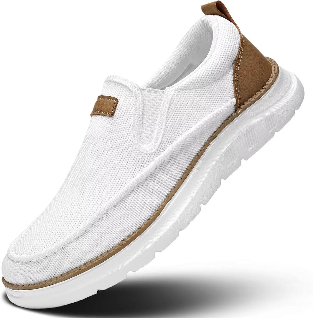Mens Casual Slip in Shoes Boat Slip On Loafers Fashion Walking Dress Sneakers Work Lightweight Mesh Oxfords Soft Sole 44
