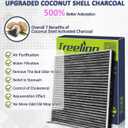 3 x Treeligo CF10735 Cabin Air Filter, Replacement for Genesis G70 G80 G90 GV70 GV80 2011 2012 2013 2014 Hyundai Equus Genesis/Kia K900 Stinger, w/Upgraded Coconut Shell Activated Charcoal