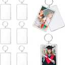 ZZYFGH 8 Pcs Photo Frame Keychain (2 * 3 inch) Picture Frame Keychains Bulk, Acrylic Clear Rectangle Photo Keychain for DIY Craft Graduation Gift - Suitable for Photo Size 1.75 inch x 2.75 inch