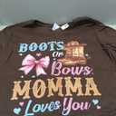 Boots or Bows Momma Loves You Gender Reveal Family T-Shirt, XL
