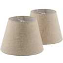Pre-Assembled Set of 2 Linen Spider Replacement Lampshades for Table Lamps