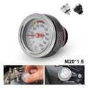 Motorcycle Oil Temperature Gauge,M20x1.5 Oil Temp Temperature Gauge Filler Caps for Motorcycle 0-200 Gauge Engine Valves Caps
