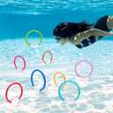 JOYIN Dive Rings Pool Toys, 8 Pcs Colorful Pool Rings for Kids, Underwater Training Swimming Diving Toy for Kids Gifts Summer Swim Water Fun Games