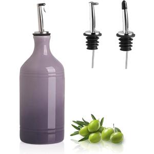 Sweejar Ceramic Olive Oil Dispenser Bottle, Opaque Oil Cruet Protects to Reduce Oxidation, Suitable for Storage Vinegar, Coffee Syrups & Other Liquids, Pack of 1, 15.5 Fl Oz(Gradient Purple)