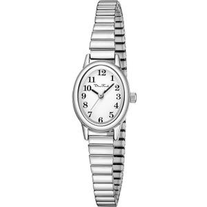 Diaofendi Petite Women's Easy Reader Watch, Analog Women Watch with Stainless Steel Expansion Band, Water Resistant (Silver, S(5.51"-7"))