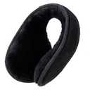 MaxW Winter Wool Ear Muffs for Men and Women Cute Fluffy Earmuffs Soft Cozy Outdoor Ear Warmer Black
