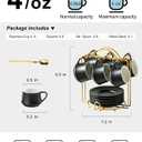 YHOSSEUN Ceramic Espresso Cups Set of 6, 4 OZ Expresso Shots Cup with Stand, Saucers & Spoons, Small Coffee Cup Demitasse Cups for Mother's Day, Espresso Accessories for Machine, Black