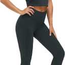 THE GYM PEOPLE Thick High Waist Yoga Pants with Pockets, Tummy Control Workout Running Yoga Leggings for Women (Gray, XS)