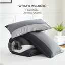 Litanika Queen Comforter Set Black White Grey - 3 Pieces Lightweight Summer Bedding Set, All Season Down Alternative Comforter (1 Comforter, 2 Pillowcases)