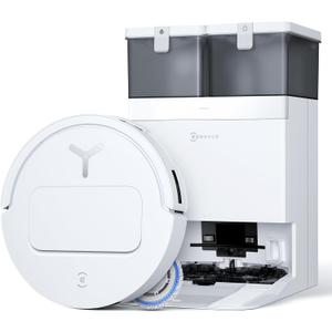 ECOVACS DEEBOT T50 PRO Omni Robot Vacuum and Mop, 3.19 Ultra-Slim, 15,000Pa Suction, ZeroTangle 2.0, TruEdge Edge Cleaning, AIVI 3D Obstacle Avoidance, Auto Mop Wash & Dry, Self-Emptying,White