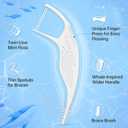 Lakeyface 200 Count Twin-Line Braces Flossers, Orthodontic Flossers for Braces, Fits Under Arch Wire No Damage, Whale Wider Handle with Unique Finger Press, Ortho Dental Floss for Kids & Adults, Mint