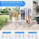 Foldable Gullwing Clothes Drying Rack Free Standing Indoor Outdoor Airer | Height Adjustable Wings Large Laundry Airer with Shoe Rack for Balcony Laundry Room