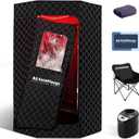 Portable Steam Sauna for Home, XL Sauna Tent with 3L 1200W Steamer & Red Light, Foldable Chair & Mat, Indoor Personal Spa for Relaxation, Detox & Recovery