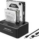 RSHTECH Hard Drive Docking Station Aluminum USB-C/USB 3.0 to SATA Dual Bay Hard Drive Dock for 2.5 or 3.5 inch HDD SSD, with 2-in-1 USB Cable, Support Offline Clone, UASP and 2x22TB, RSH-DS01C