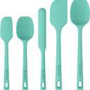 ChefAide 5 Pieces Silicone Spatula Set, Food Grade Rubber Spatula, Upgrade Strong Handle with Ergonomic Grip, Heat Resistant Up to 600F for Nonstick Cookware, Cooking