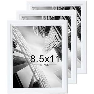 KTKDE 13.5×13.5 Picture Frame Set of 3,Certificate Frame White with Clear Plexiglass, 8.5 by 11 Picture Diploma Document Degree Frames for Wall and Tabletop 