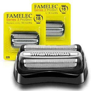 FAMELEC 3 Pcs Foil Shaver Head Compatible with 21B 32B 32S Braun S3 Replacement Head with Models 3000s 3010s 3040s 3050cc 3070cc 3080s 3090cc 310s...Electric Razor Head for Braun Series 3 Proskin