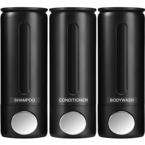 Shampoo and Conditioner Dispenser,Shampoo Dispenser for Shower,Soap Pump for Shower(17.6 oz Triple) (Black)
