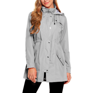 ZHENWEI Womens Lightweight Hooded Waterproof Active Outdoor Rain Jacket Size M