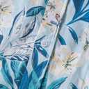 TUNEVUSE Men Floral Shirt Short Sleeve Button Down Flower Shirt Summer Beach Hawaiian Shirt Cotton (Blue, XL)