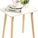 FORAOFUR Side Table, Small End Table Accent Table Living Room Bedroom Balcony Office, Modern Side Table Bedside Table Home Decor, Small Table for Small Spaces, Small Coffee Table, Easy Assembly (White)