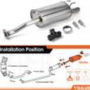 409 Stainless Steel Rear Exhaust Muffler Compatible for 2006-2011 Honda Civic 1.8L and 2006-2011 Honda Civic Hybrid Sedan 1.3L-Including Gasket and Bolt kit Part Number:18307-SNA-A01(VK-HC01)