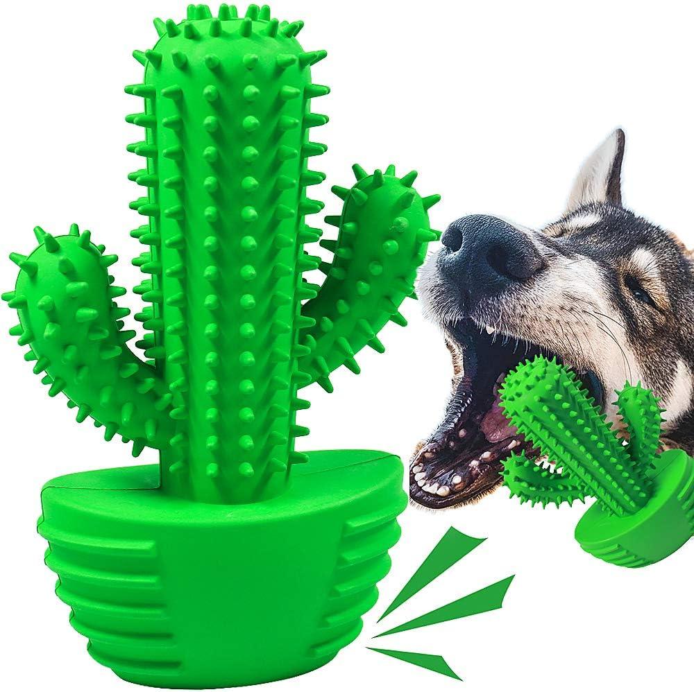 Dog Chew Toys Dog Toothbrush Stick Teeth Cleaning Brush Dental for Medium Large Dog, Puppy Christmas Easter Birthday Gifts, Outdoor Squeaky Toys for Aggressive Chewers Interactive Tough Toys (Green)