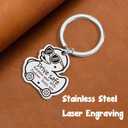 4 x Valentines Keychain for Dad Mom - Drive Safe I Love You, Keyring Key Chain Birthday Valentines Day Funny Gifts