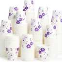 [Pack of 300] 3oz Disposable Bathroom Cups, Paper Mouthwash Cups, Cold Disposable Drinking Cup for Party, Picnic, BBQ, Travel, and Event, Purple Floral