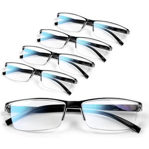 Gaoye 5 Pack Reading Glasses for Men, Unbreakable Blue Light Blocking Computer Reading Glasses for Women, Clear Vision Magnification