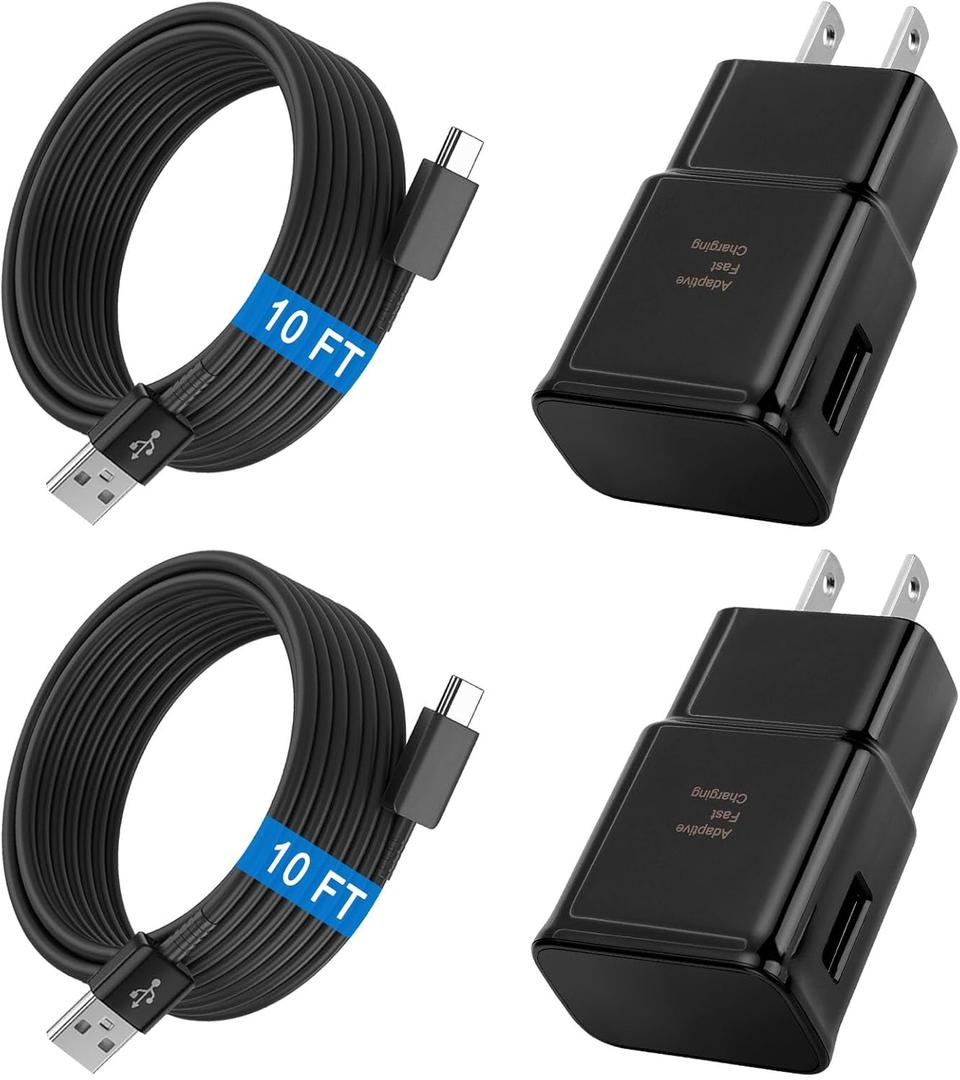 Phone Charger Android Type C 10 FT USB to USB C Charging Cable Fast Charger for Samsung Galaxy S10/S10e/S10+/S9/S9+/S8/S8+/S23/S22/S21 Ultra/S20//S25/S26/S24/Note 20/Note 10/Note 9/Note 8