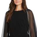 R&M Richards Women's Crystal Glow Evening Dress (Black, XXL)