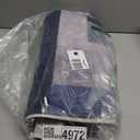 3x5 Area Rug Bedroom, Blue Grey Modern Geometric Rugs, Square Contemporary Indoor Floor Carpet, Low Pile Soft Washable Rug for Office Room Kitchen Decor