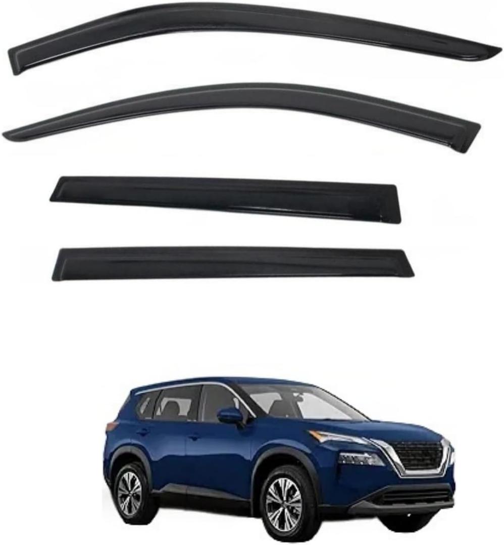 Tape-On Window Visors 4-Piece Compatible with 2021-2026 Nissan Rogue