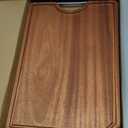 Kitchen Ebony Cutting Board - with Built-in Knife Sharpener, Reversible for Double Sided Use, Juice Chute, Stainless Steel Handle, Non-Slip Feet,Wooden chopping board, Cooking Gift (Gift Box)