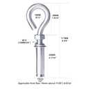 5 Pack 304 Stainless Steel Heavy Duty Eyebolt Anchors, M10 Concrete Wall Anchors with Ring, Expansion Eyebolt Fasteners for Hanging & Lifting in Concrete/Masonry