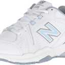 New Balance Women's 608 V5 Cross Trainer (9.5 Wide, White/Light Blue)