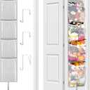 Woodoulogy Stuffed Animal Storage Over Door, Hanging Toy Organizer, Plush Doll & Bear Baby Accessory Holder Idea for Nursery, 12 Inch Wide Mesh Bag for Bi-Fold Door Closet Girl Boy Kid