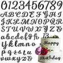 Jspupifip 128 Pcs Acrylic Alphanumeric Cake Topper (Black) | Diy Cake Decoration with Mirror Gold Number 0-9 and Alphabet A-Z Personalized Cake Picks Decor