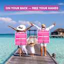Backpack Beach Tanning Chair with Canopy and Face Hole, 6-Position Folding Lay Out Lounge Chair, UPF 50+ Wind-Resistant Sun Shade, Portable Recliner for Sunbathing, Outside, Poolside, Pink, Patented