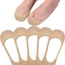 Toes Home No Show Socks Womens, Ultra Low Cut Liners Non Slip Footies for Flats Hidden Invisible Boat Summer 3 to 8 Pairs (9-11, 5 Pairs (Nude))