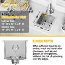 13x13In Stainless Steel Kitchen And Bar Sink - Small Undermount Single Bowl Drop In Staylish Kitchen&Bar Sink Ideal Choice For Small Space, Prep Area, RV With Bottom Grid,Soap Mat And Drain Assembly