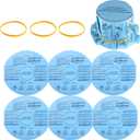 Reusable Wet Dry Vac Filter VF2002 90107 Dry Disc Vacuum Filters for Most 5 Gallon and Larger Shop Vac Branded Wet/Dry Vacuum Cleaners(pack of 6pcs Disc Filters 3pcs Retaining Bands)