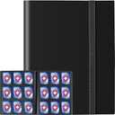 GEAoffice Trading Card Binder, 9 Pockets Card Album Folder, 360 Side Loading Pocket Binder for Sports&Game Cards, MTG and Other TCG, BLACK