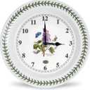 Portmeirion Botanic Garden 10.5-inch Wall Clock, Garden Lilac Motif - Fine Earthenware Silent Wall Clock, Chip-Resistant Glaze, Sophisticated Room & Farmhouse Kitchen Dcor Accent
