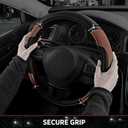 Road Comforts Leather Steering Wheel Cover - Made with PVC Leather - Anti-Slip, Universal Fit 14 1/2 inches to 15 inches - Brown