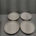 Artena Pasta Bowls, 50oz Large Salad Serving Bowls, 9.75'' Plates Bowls Set of 4, Big White Ceramic Soup Bowls for Kitchen, Embossment Shallow Dinner Bowl, Microwave Dishwasher Safe, Multiple Patterns