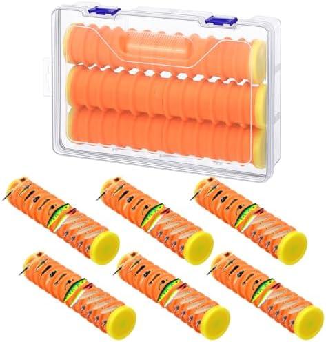 Rotatingpals 6 Pcs Fishing Leader Holder Snell Hook Storage with 72 Line Slots Organizer Fishing Storage Tackle Organizer and Keeper Rigger for Walleye Catfish