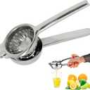Brigii Lemon Squeezer Juicer for Lime and Lemon, Heavy-Duty 304 Stainless Steel, High Juice Yield Manual Juicer, Ergonomic Handle, Dishwasher Safe